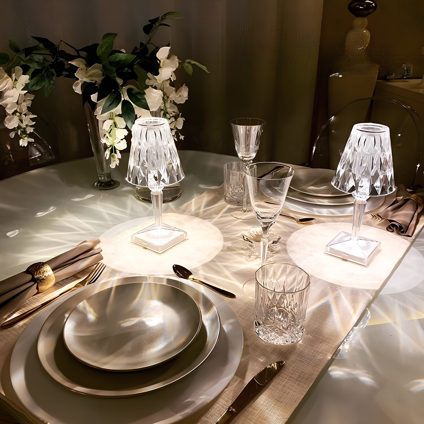 LED Kristall Tischlampe aus Acrylglas Modern
