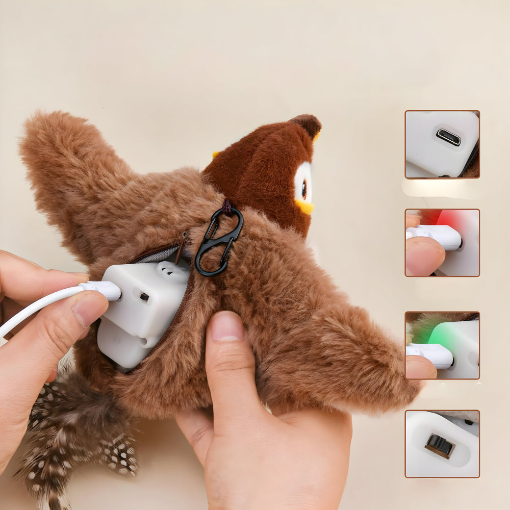 Katzenspielzeug Vogel mit Sound und Bewegung