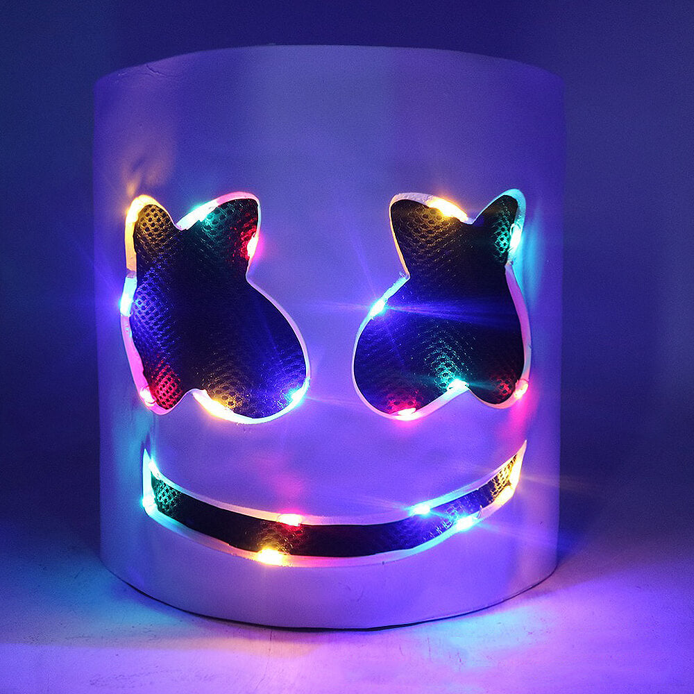 Halloween Kostüm DJ Polyester LED Helm Set