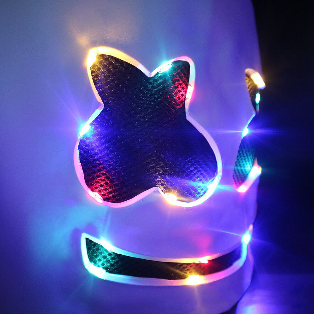 Halloween Kostüm DJ Polyester LED Helm Set