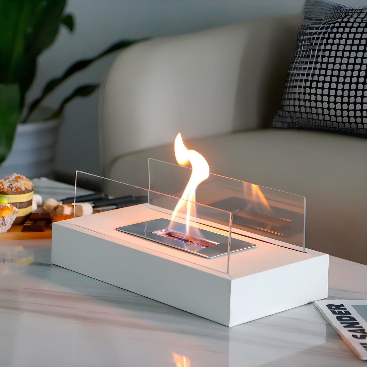 Bioethanol Tischkamin Glas Modern