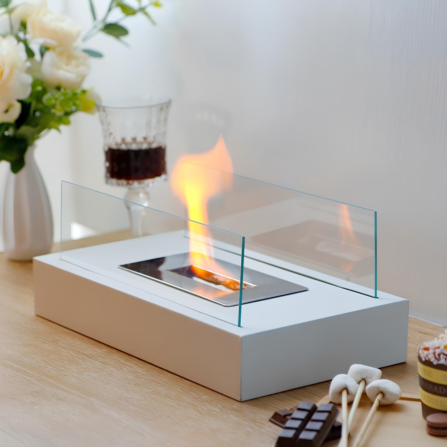 Bioethanol Tischkamin Glas Modern