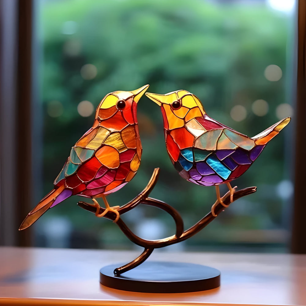 Dekofigur Vogel Buntes Acryl Kunstobjekt