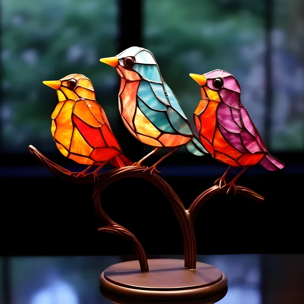 Dekofigur Vogel Buntes Acryl Kunstobjekt