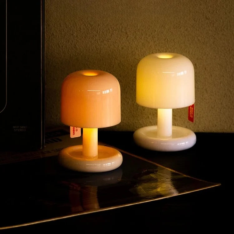 LED Tischlampe Kabellos Mini Pilz Nachtlicht