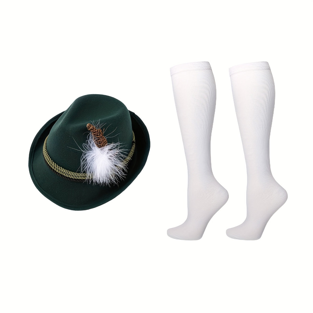 Oktoberfest Trachten Accessoire Set 2025 | Hut und Kniestrümpfe