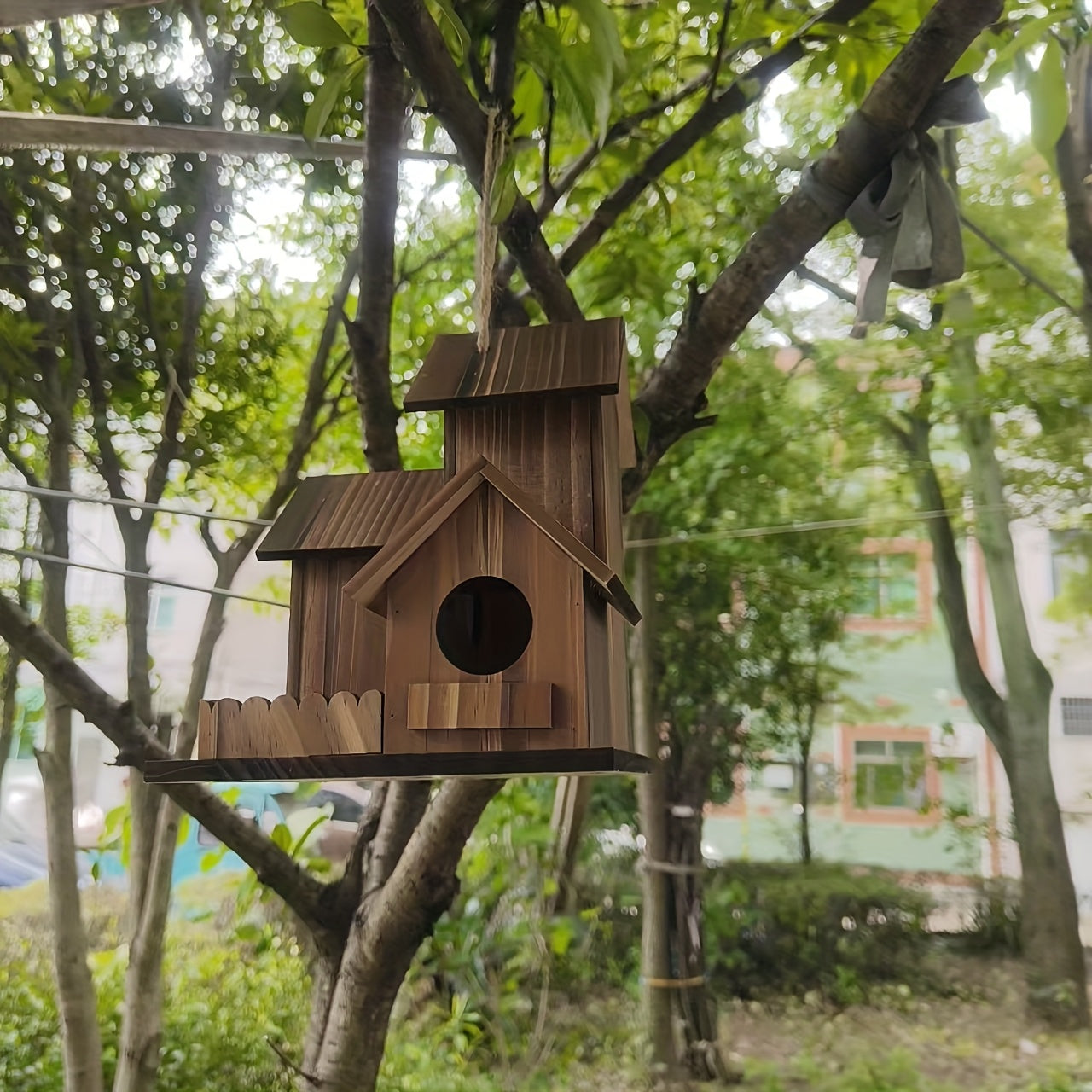 Rustikales Holz Vogelhaus Mehrkammer Outdoor