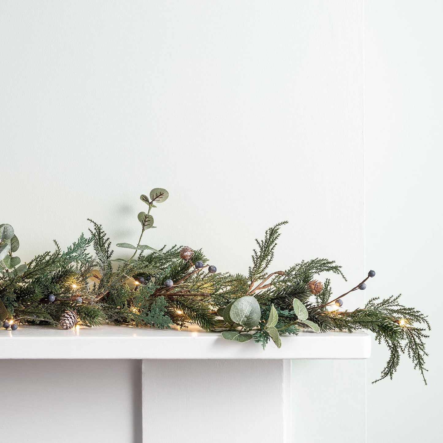 LED Weihnachtsgirlande Grün Tannenzweige Innen