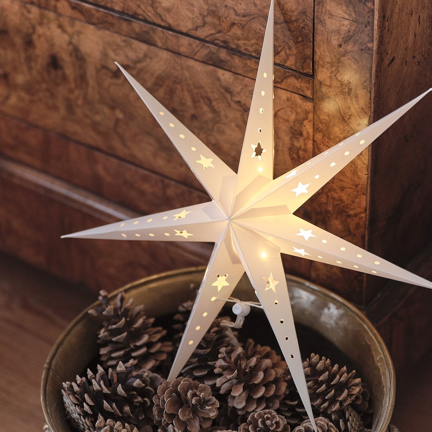 LED Papiersterne Weiß Weihnachtsdeko Innen