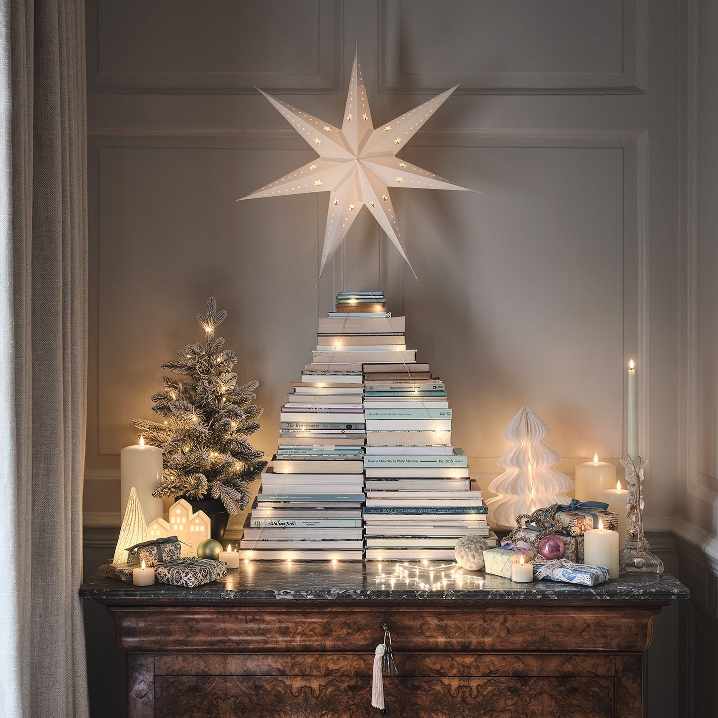 LED Papiersterne Weiß Weihnachtsdeko Innen