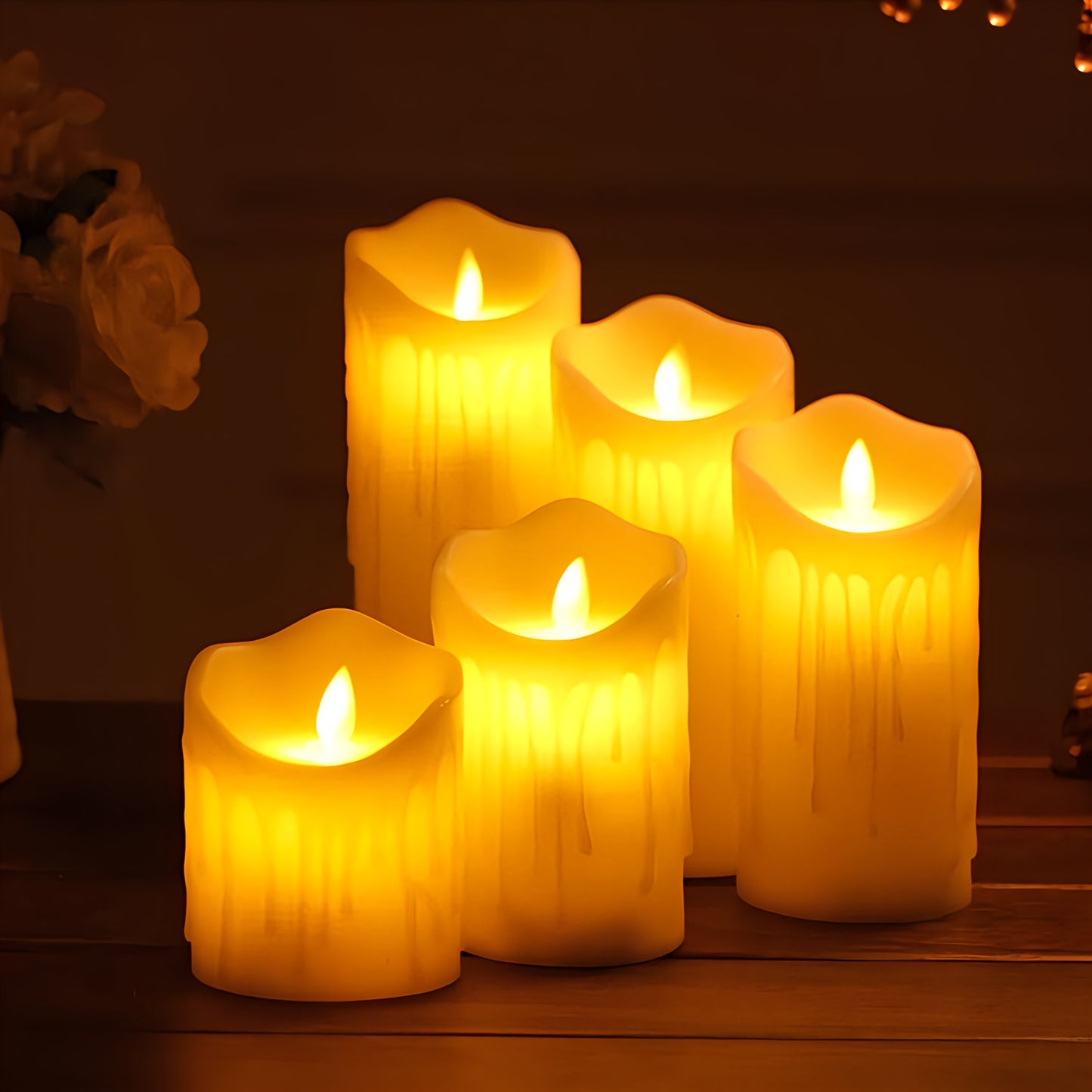 LED Stumpenkerzen Flammenlos Warmweiß Dekoration