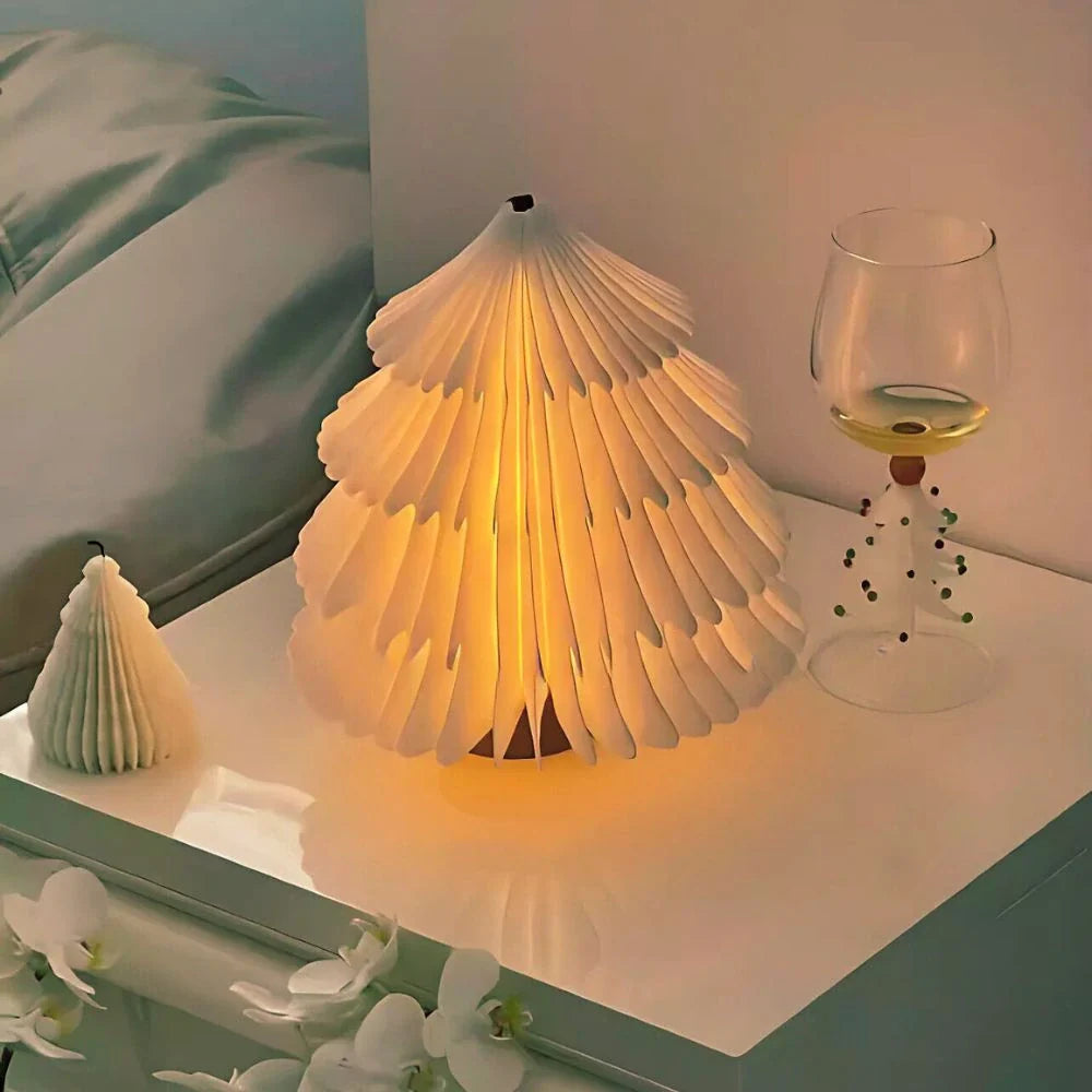 LED Faltbare Holz Tischlampe Warmweiß