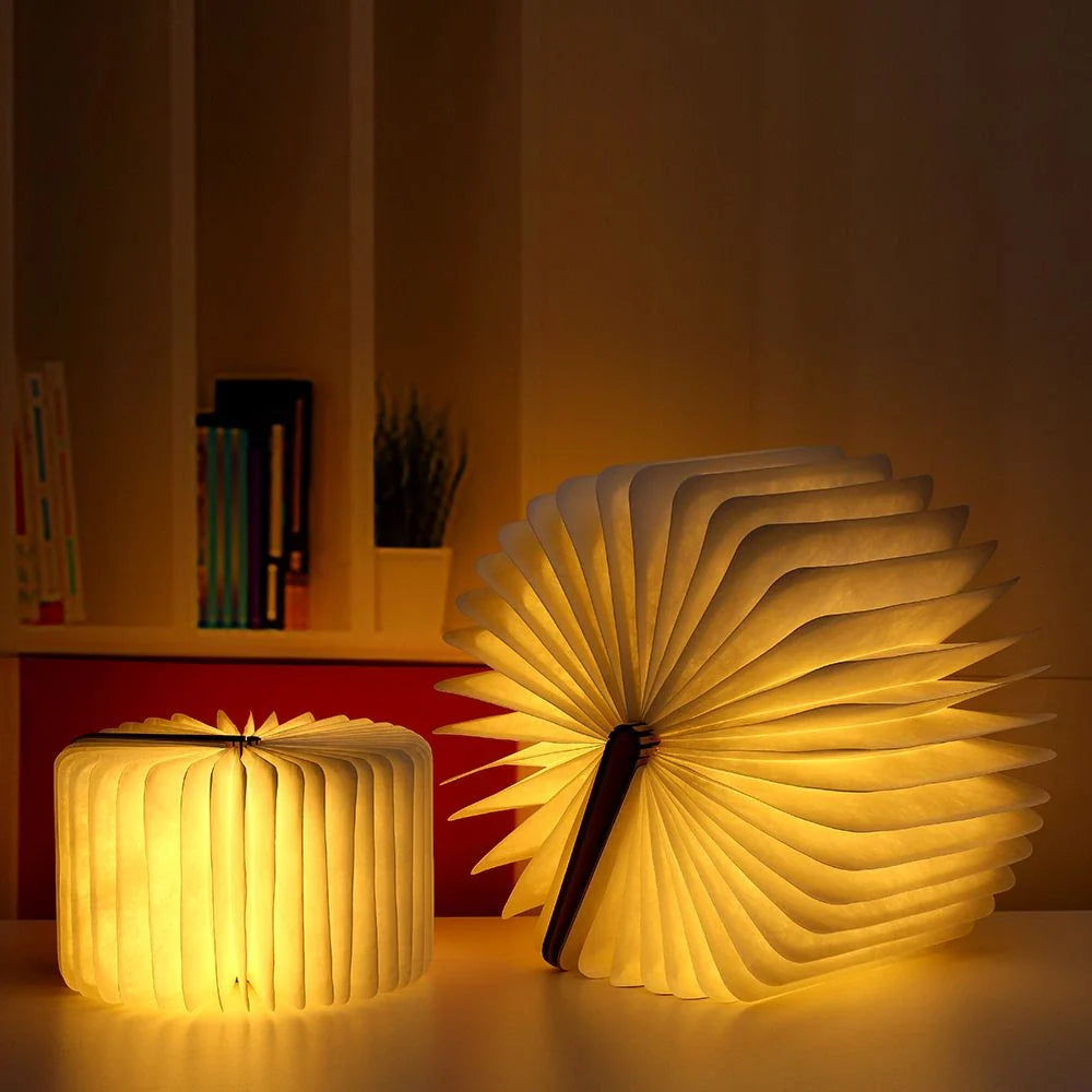 LED Faltbare Holz Tischlampe Warmweiß