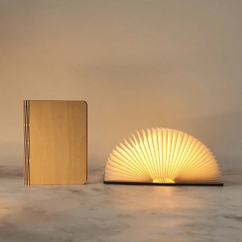 LED Faltbare Holz Tischlampe Warmweiß