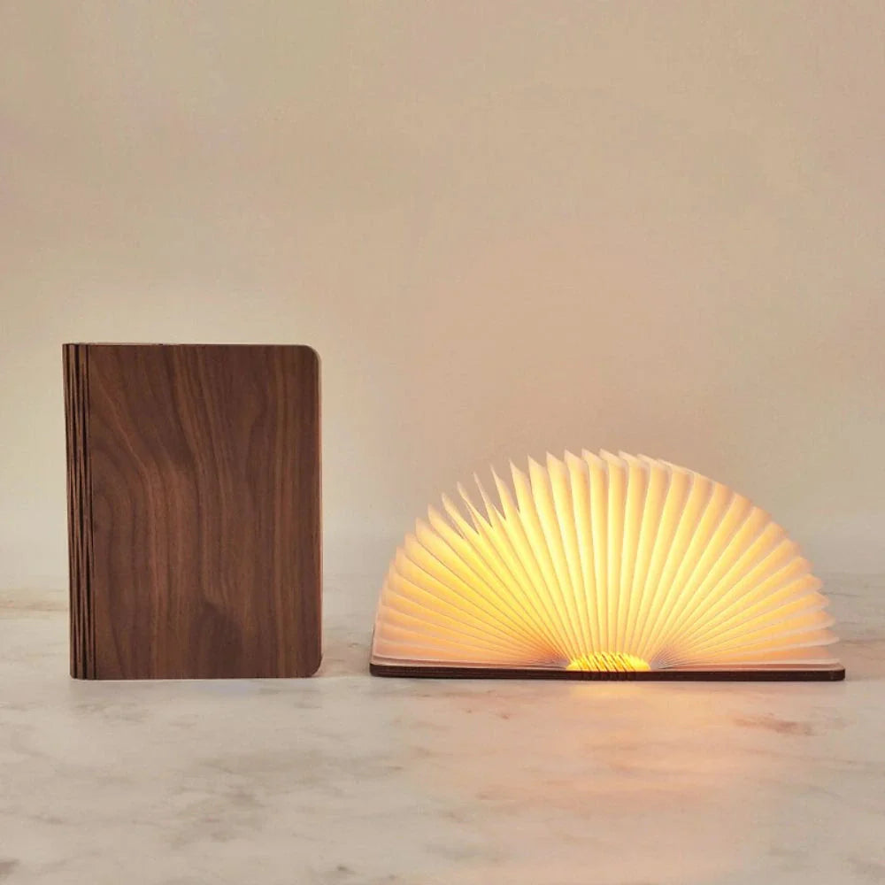 LED Faltbare Holz Tischlampe Warmweiß