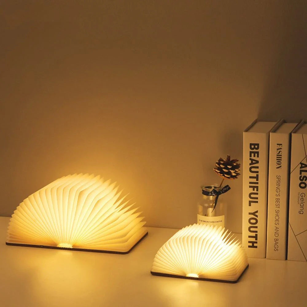 LED Faltbare Holz Tischlampe Warmweiß