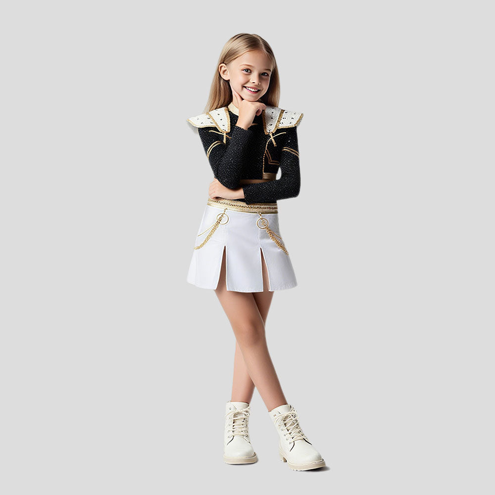 Halloween Cosplay Kostüm Kinder Schwarz Weiß