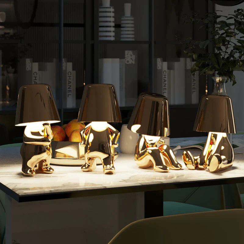LED Tischlampe Gold Modern Design Figur