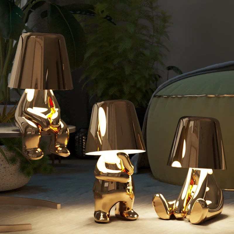 LED Tischlampe Gold Modern Design Figur