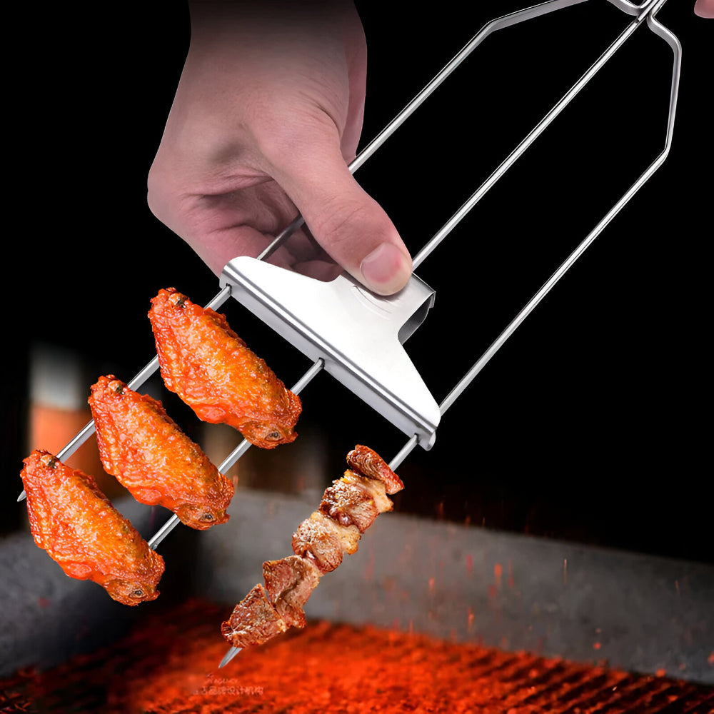 Grillspieße Edelstahl Dreifach BBQ Set