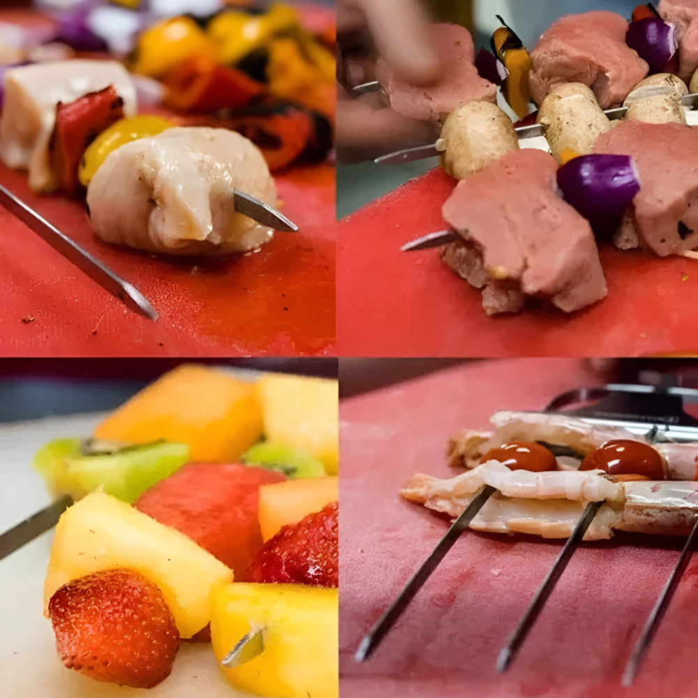 Grillspieße Edelstahl Dreifach BBQ Set