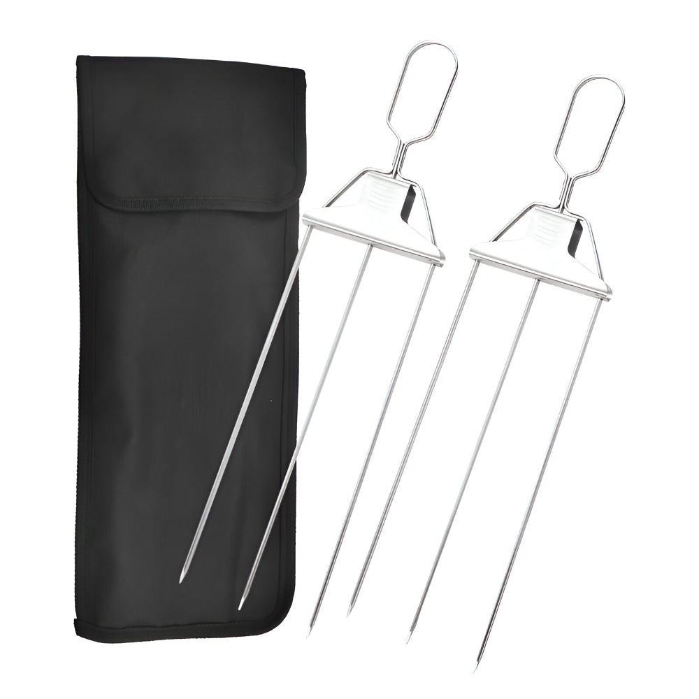 Grillspieße Edelstahl Dreifach BBQ Set