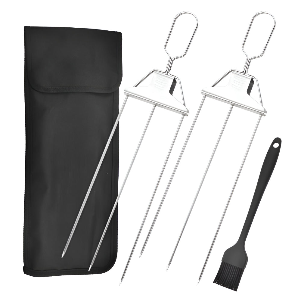 Grillspieße Edelstahl Dreifach BBQ Set
