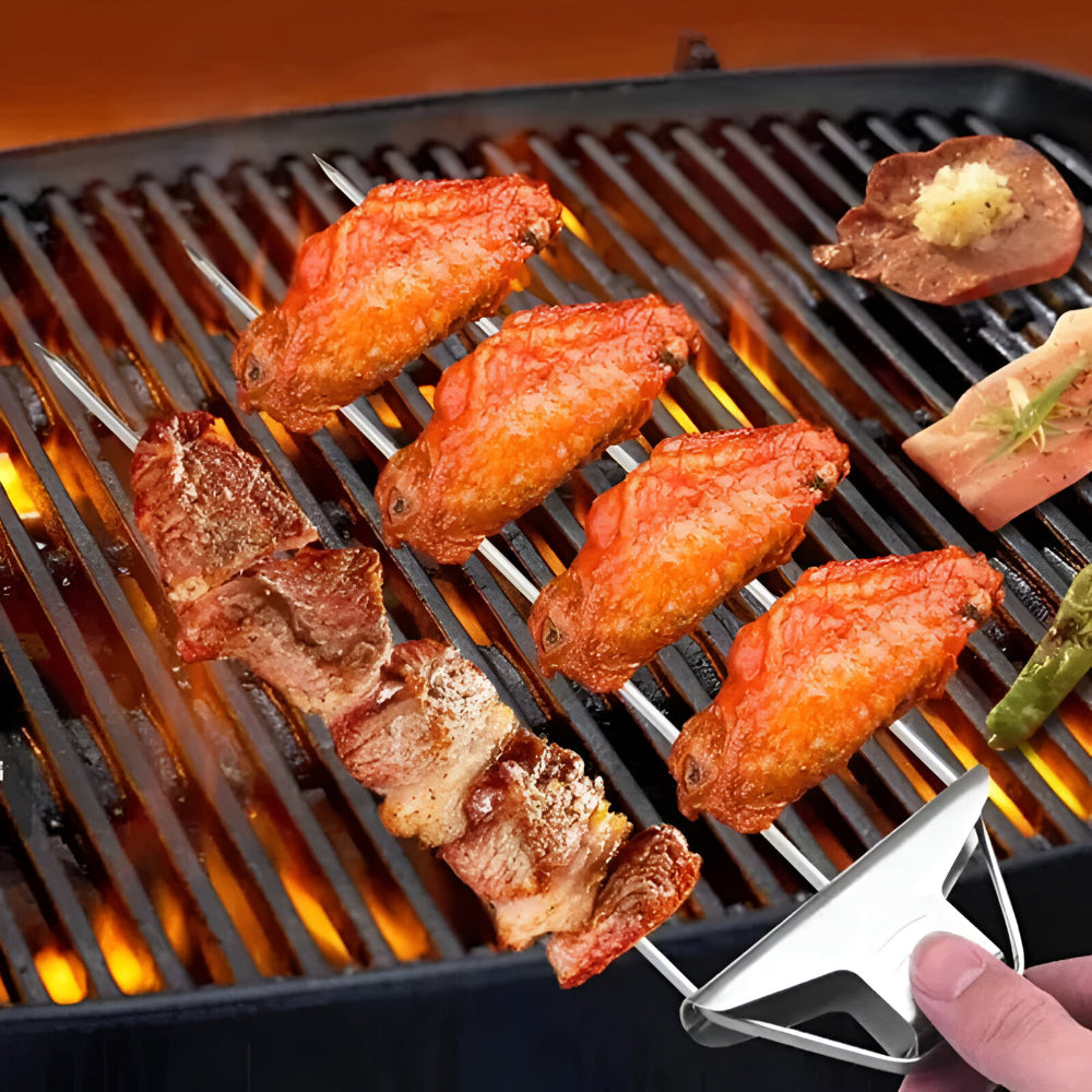 Grillspieße Edelstahl Dreifach BBQ Set