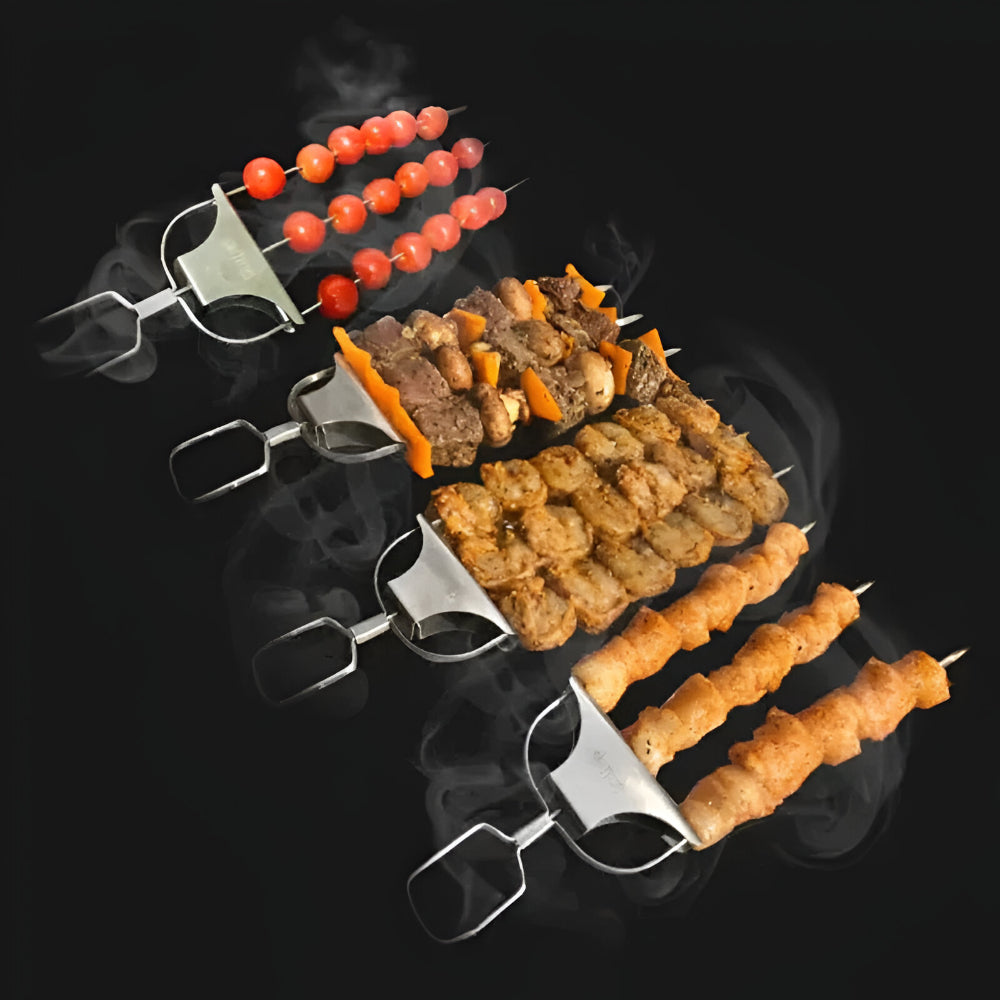 Grillspieße Edelstahl Dreifach BBQ Set