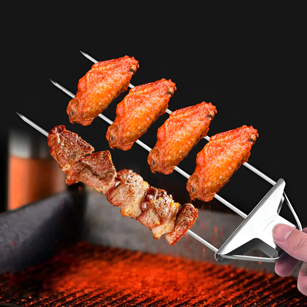 Grillspieße Edelstahl Dreifach BBQ Set