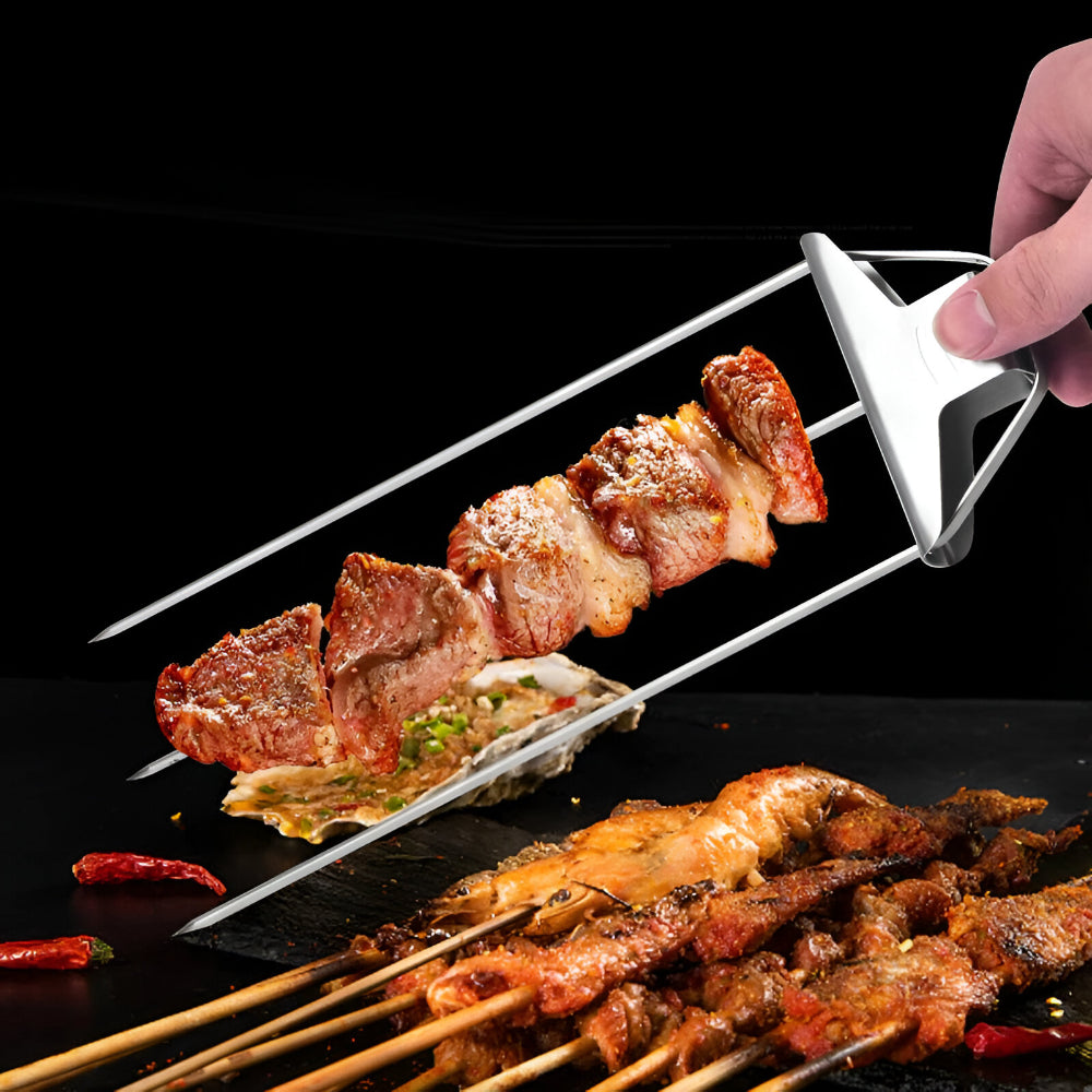Grillspieße Edelstahl Dreifach BBQ Set
