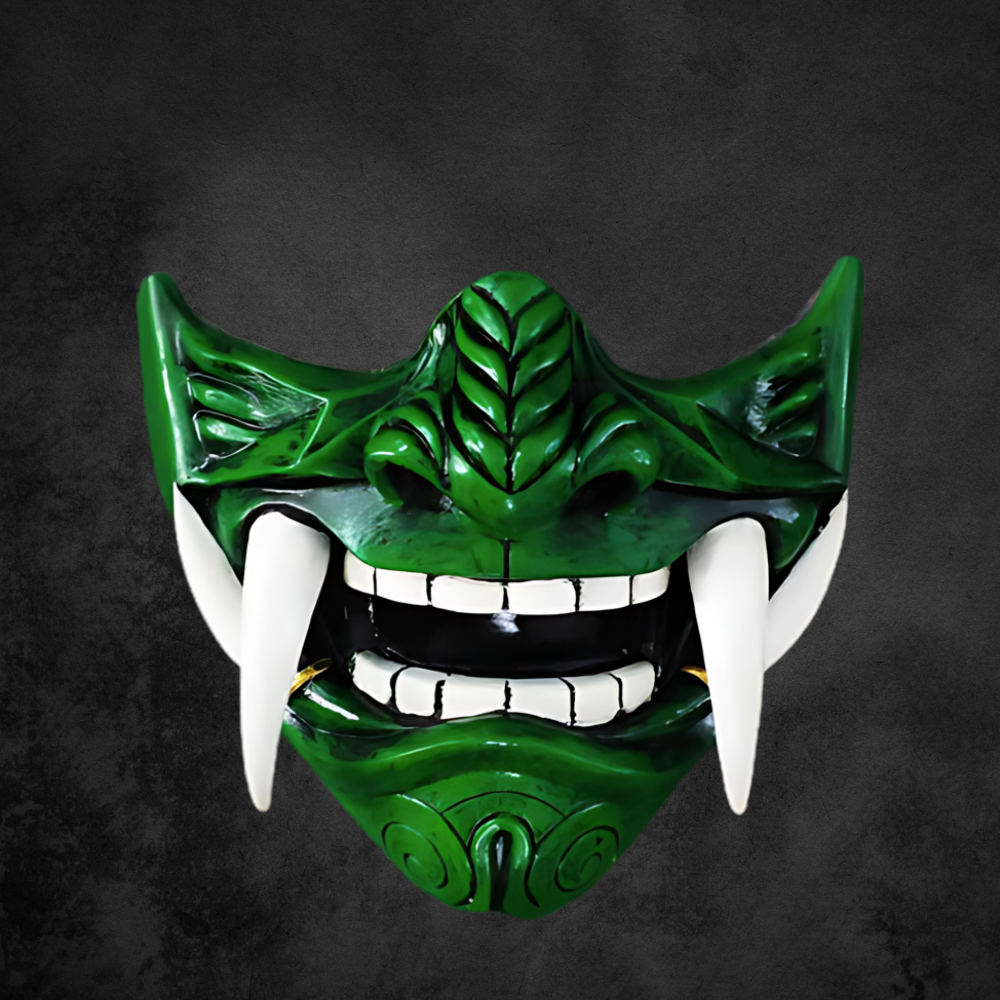 Halbe Oni Maske - Dämonisches Samurai Design - Image 3