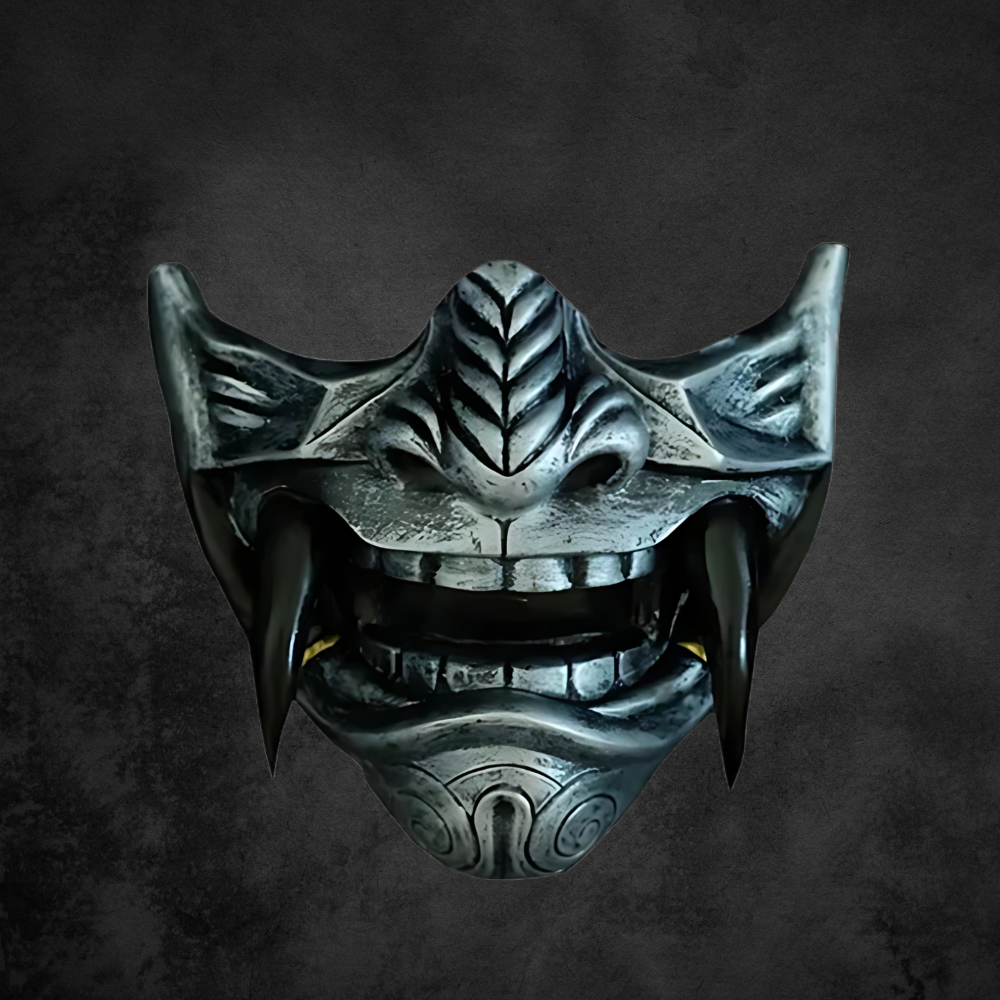 Halbe Oni Maske - Dämonisches Samurai Design - Image 4