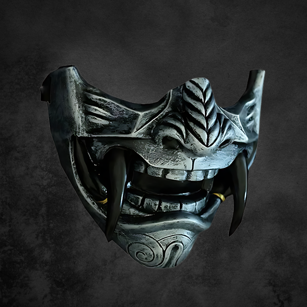 Halbe Oni Maske - Dämonisches Samurai Design - Image 5