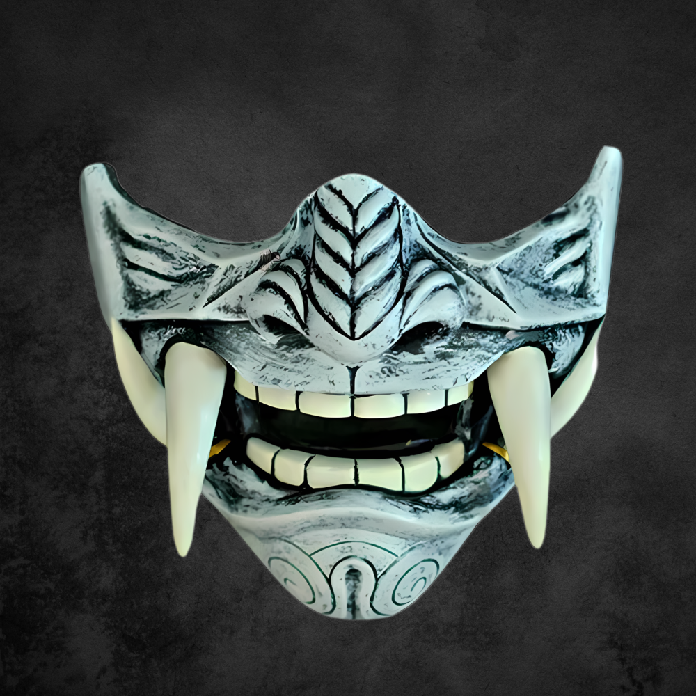 Halbe Oni Maske - Dämonisches Samurai Design - Image 8