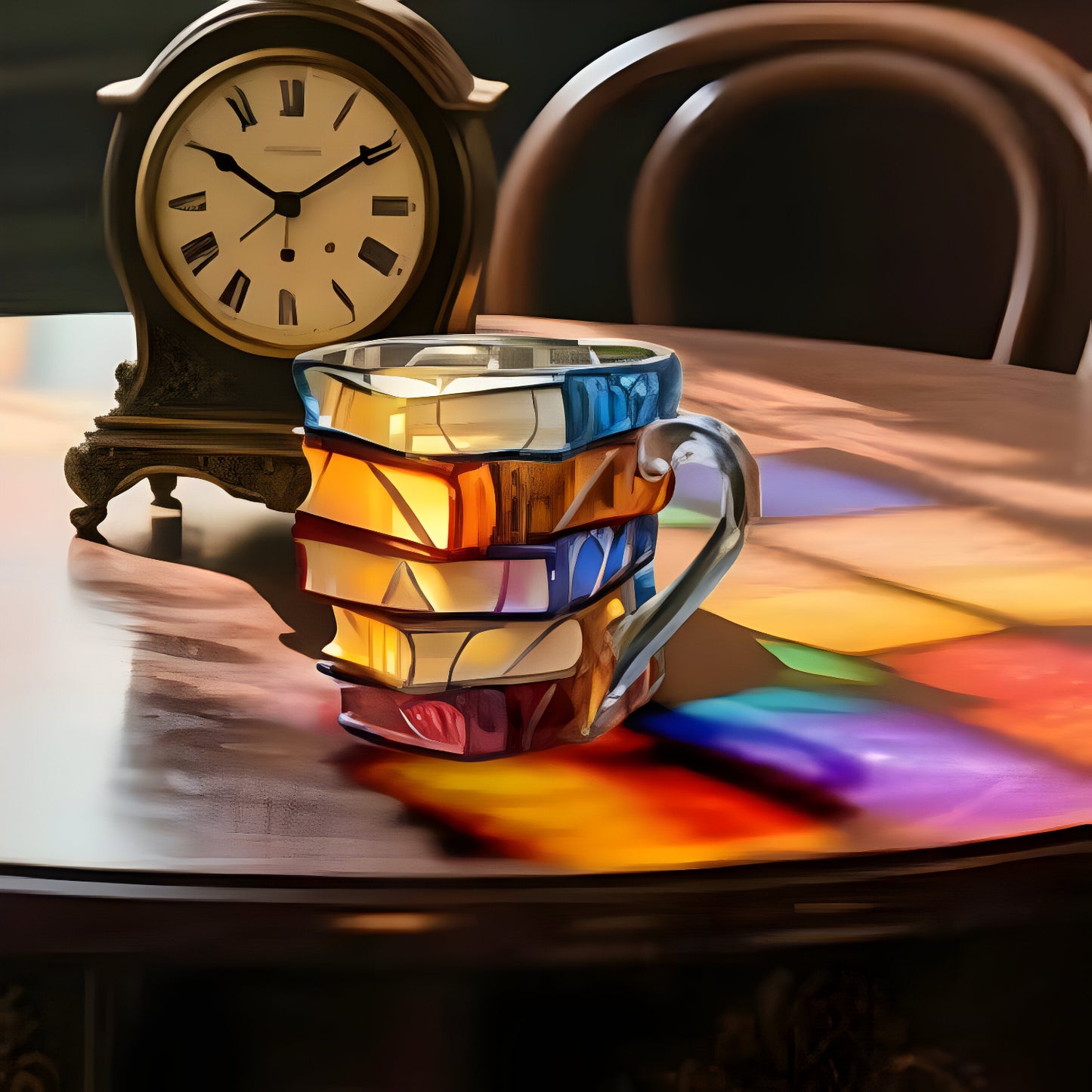 Glas Becher Buntes 3D Buch Design