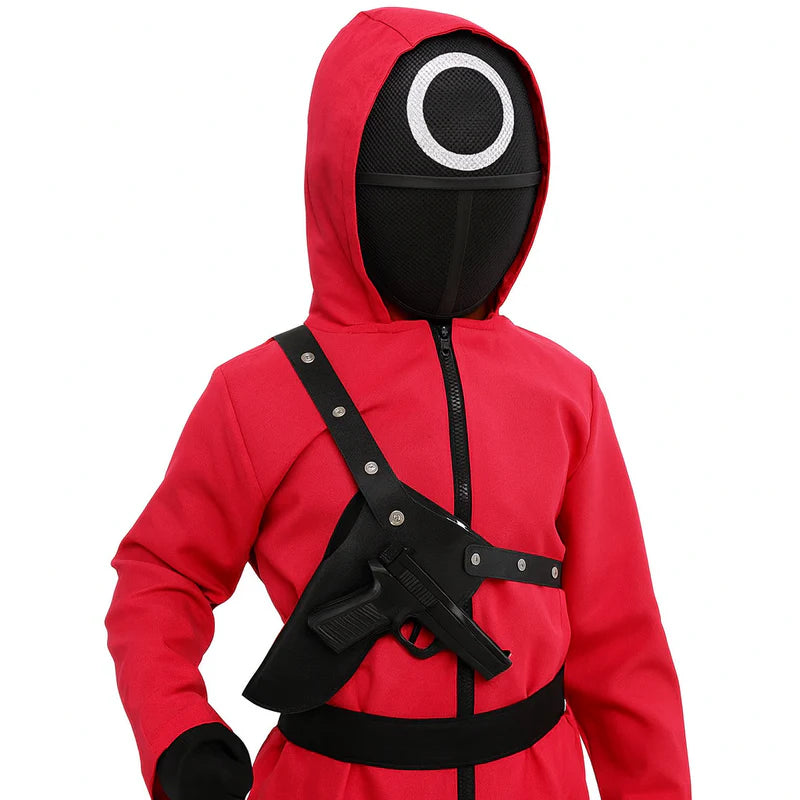 Halloween Kostüm Kinder Roter Overall mit Maske