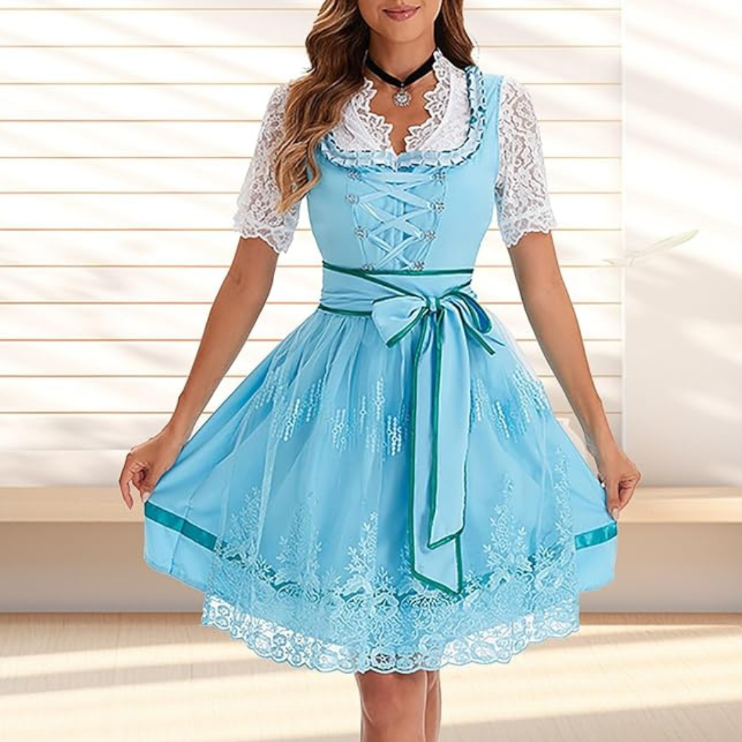 Damen Oktoberfest Outfit | Kurz Bestickt