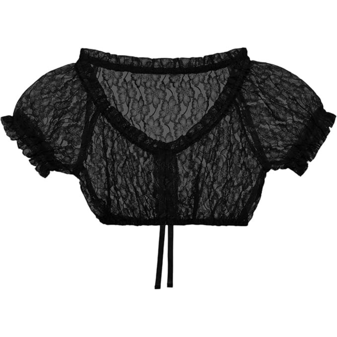 Damen Oktoberfest Dirndl Bluse 2025 Kurz Gerüscht