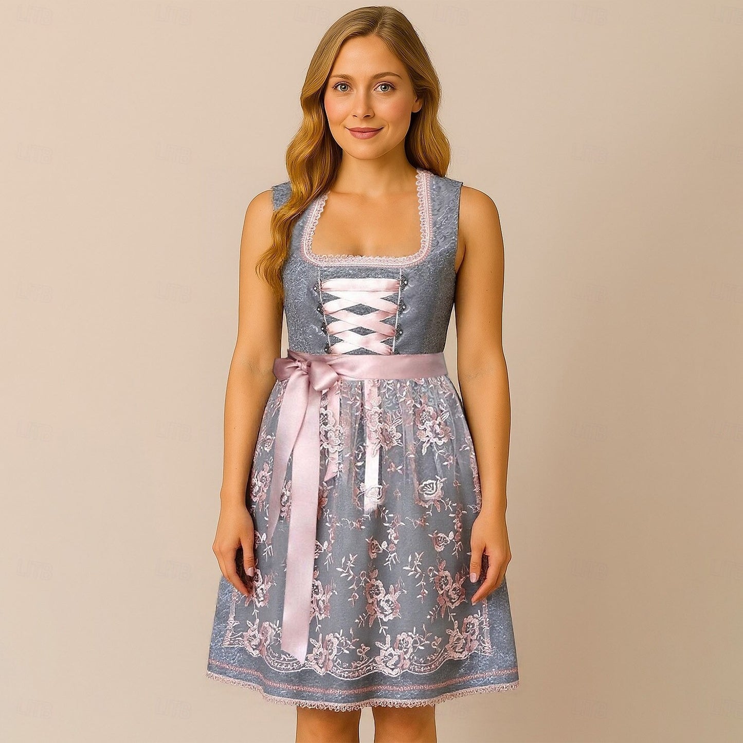 Damen Oktoberfest Dirndl Kleid 2025 | Kurz Ärmellos