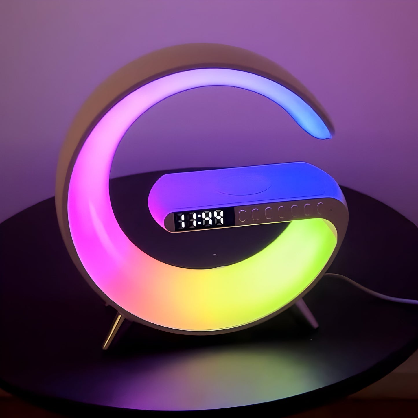 Kabelloses Ladegerät mit LED Uhr und Licht