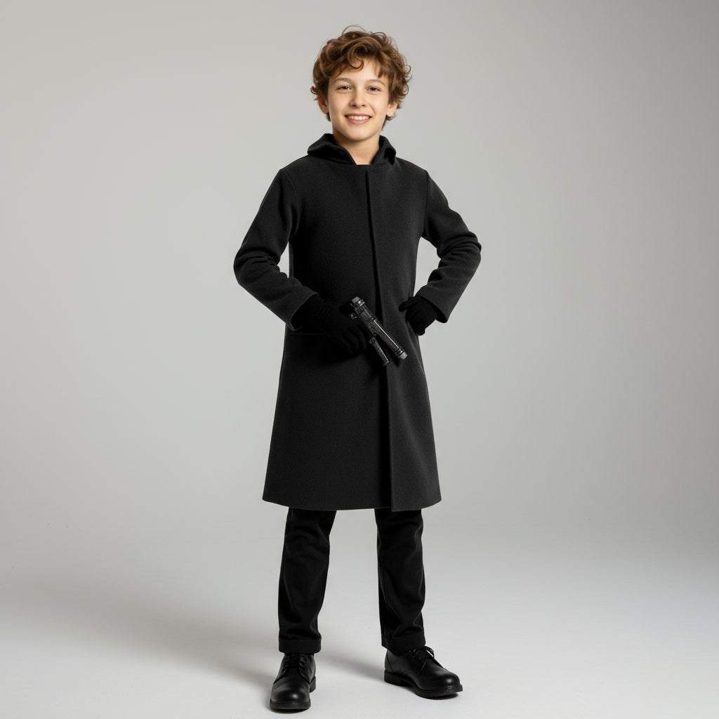 Schwarzes Kapuzen Kostüm Unisex Halloween Outfit