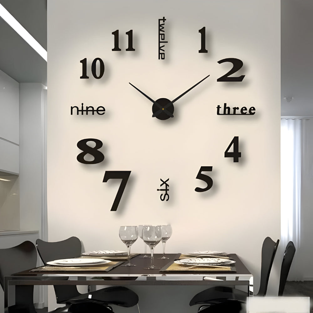 Wanduhr Modern DIY Design Große Zahlen