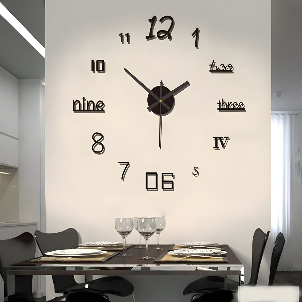 Wanduhr Modern DIY Design Große Zahlen