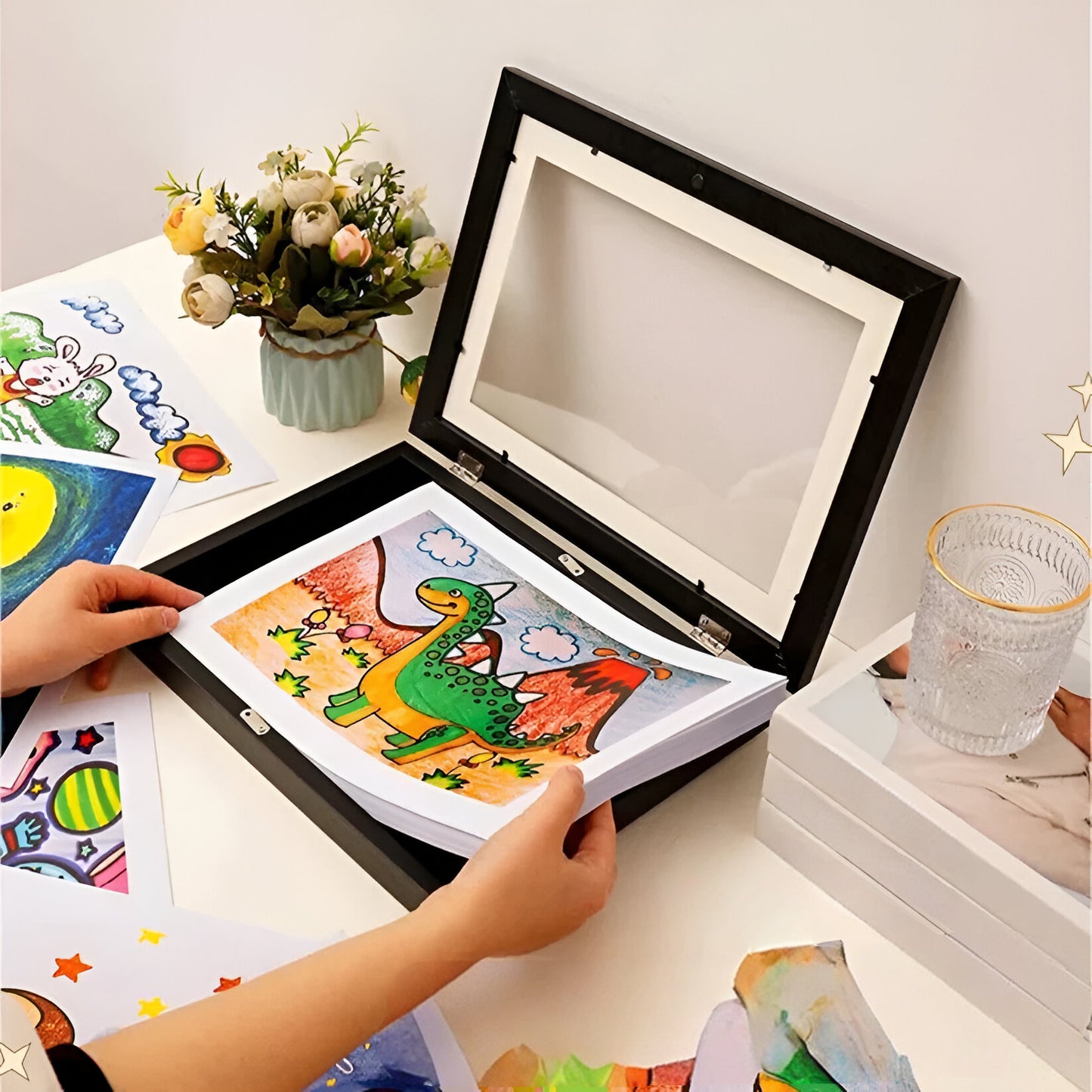 Bilderrahmen Kinder Kunstwerke Holz Klappbar