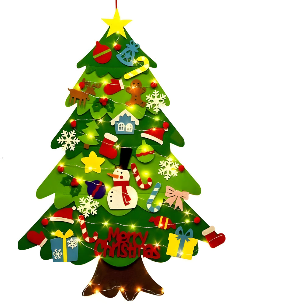 Weihnachtsbaum Filz Kinder Deko mit Lichtern