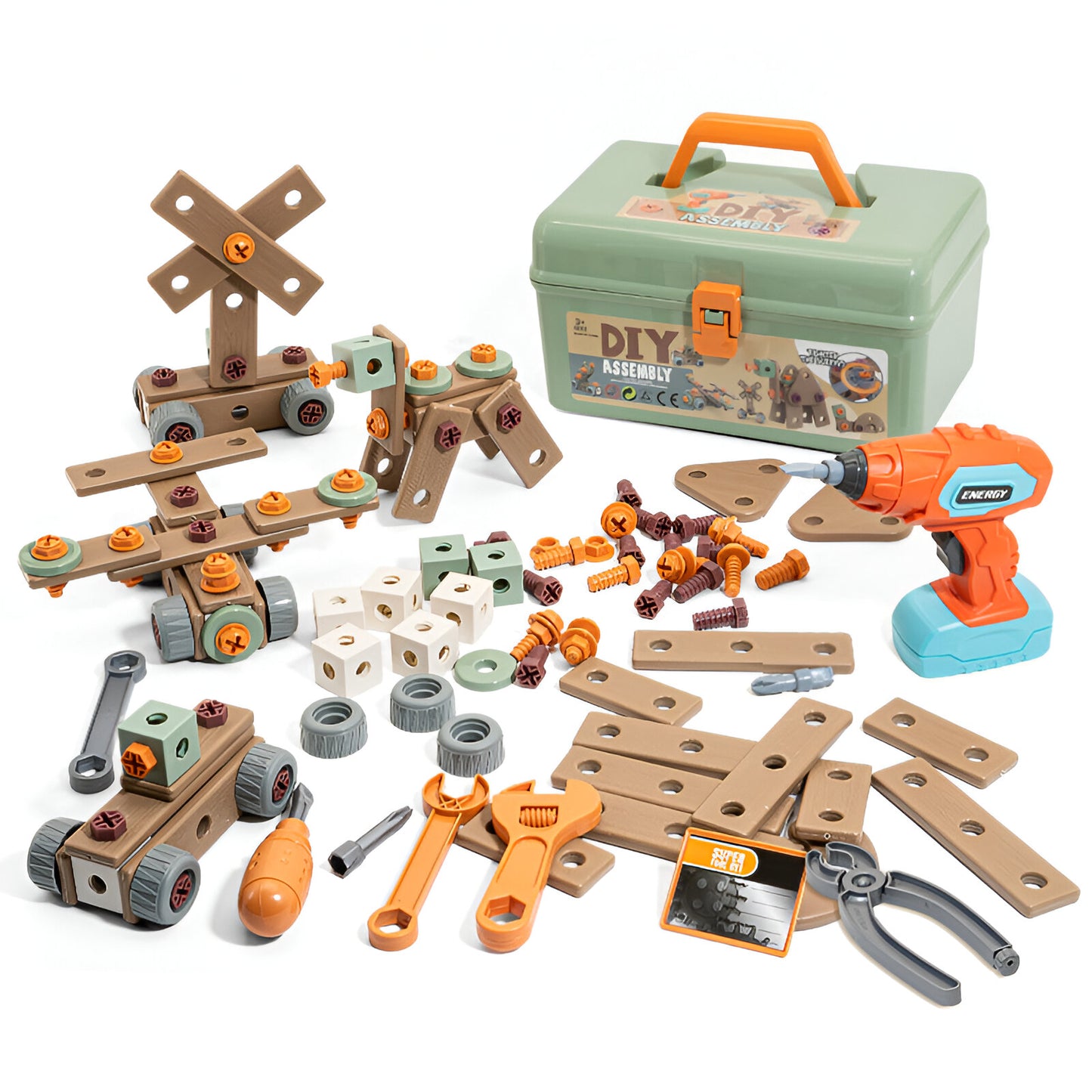 Kinder Werkzeugset Holz Baukasten Spielzeug