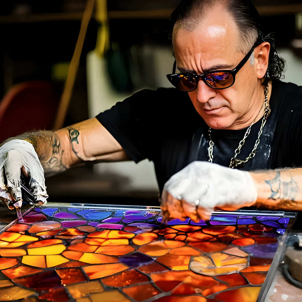 Tiffany Glas Katzenlampe Dekorative Tischleuchte