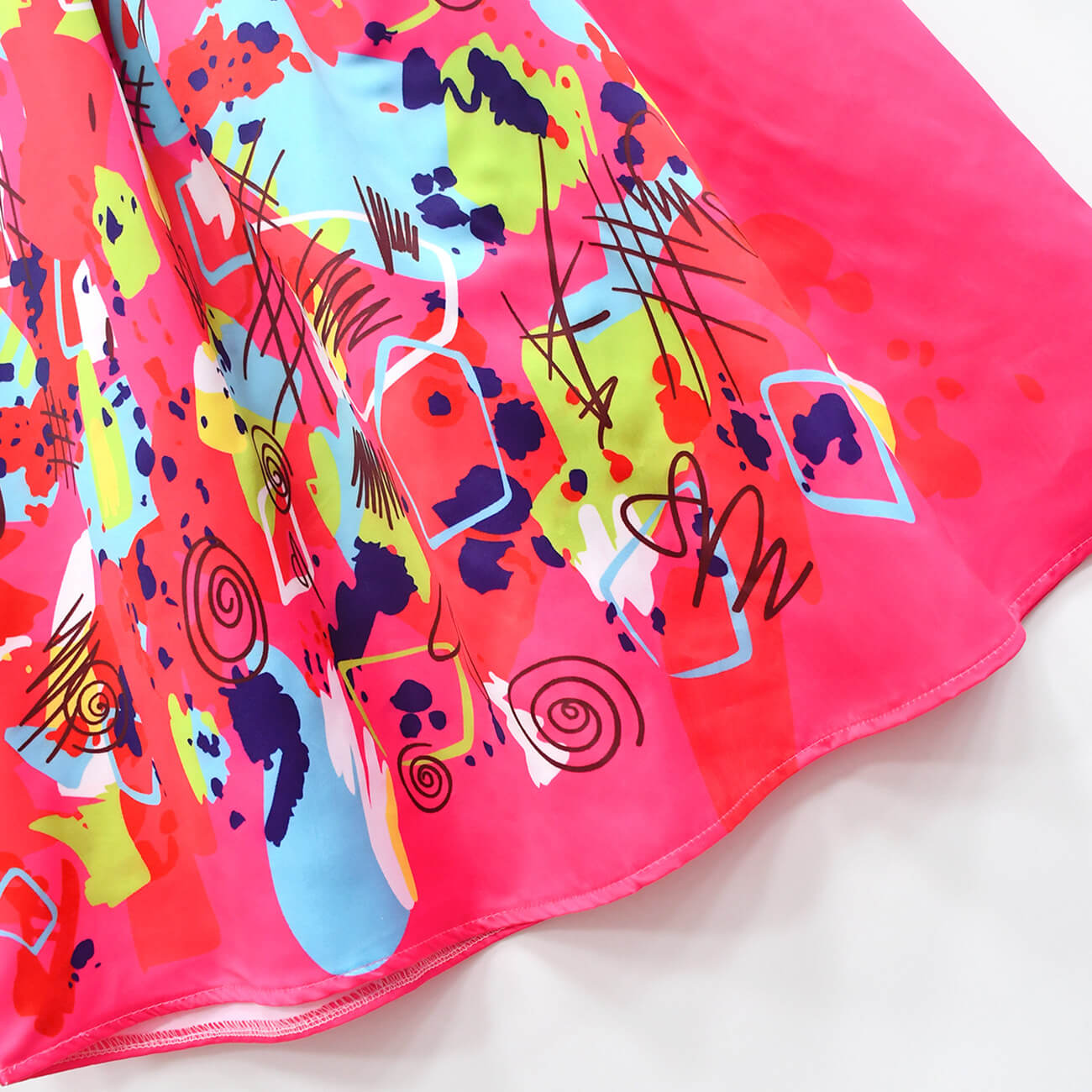 Mädchenkleid Puffärmel Bunt Partykleid Polyester