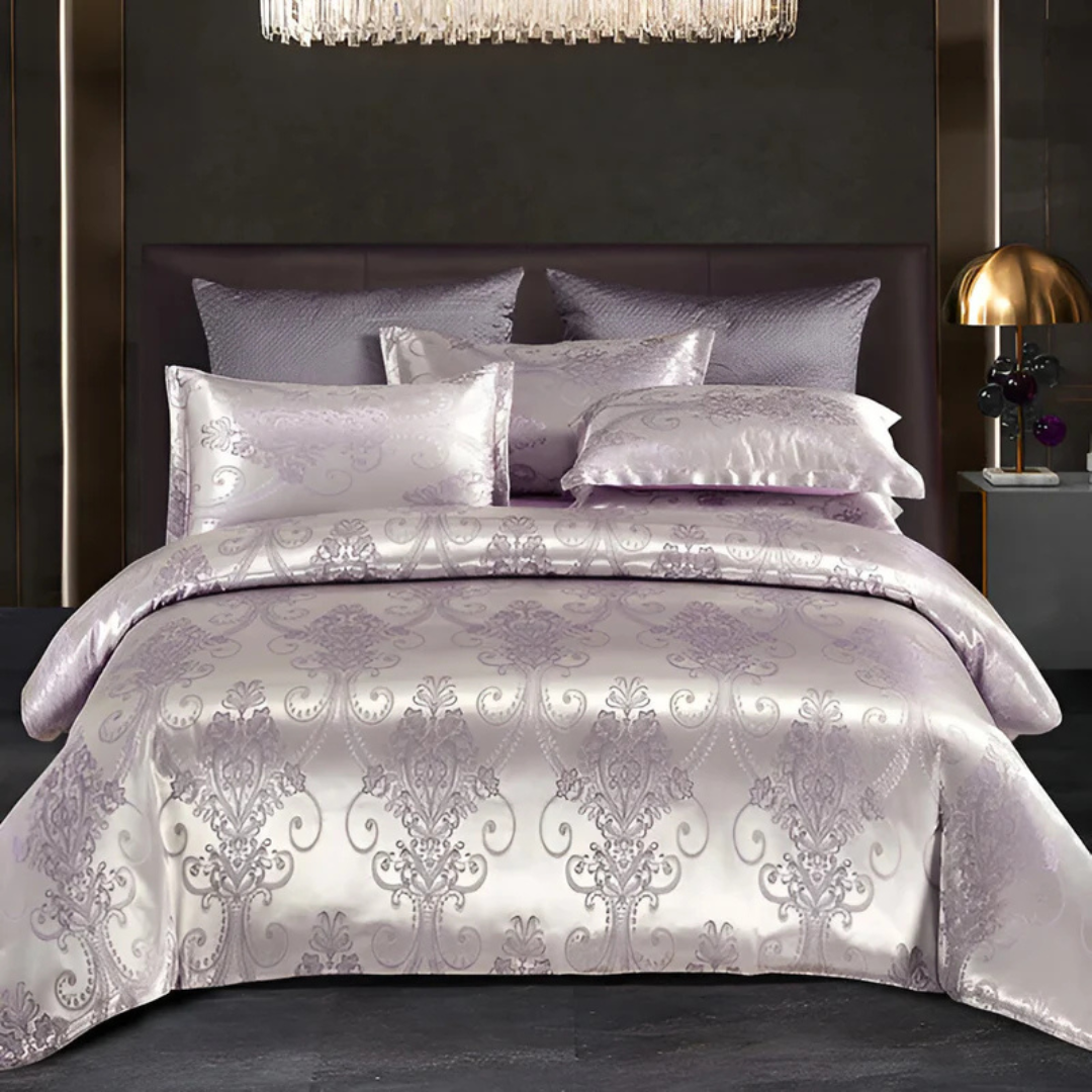 Luxuriöses Satin Bettwäsche Set Blumenmuster - Image 2